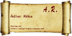 Ádler Réka névjegykártya