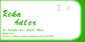 reka adler business card
