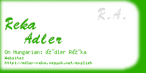 reka adler business card